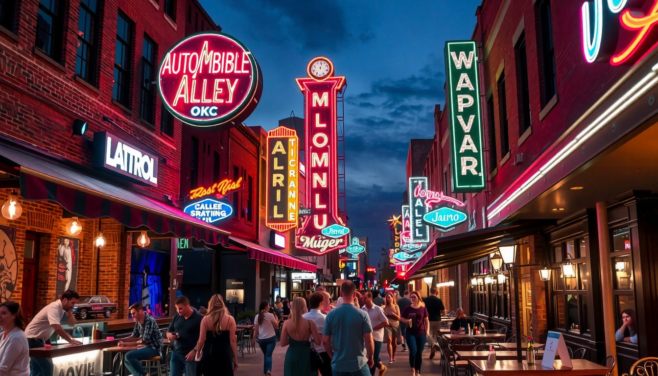 Auto Alley district at night