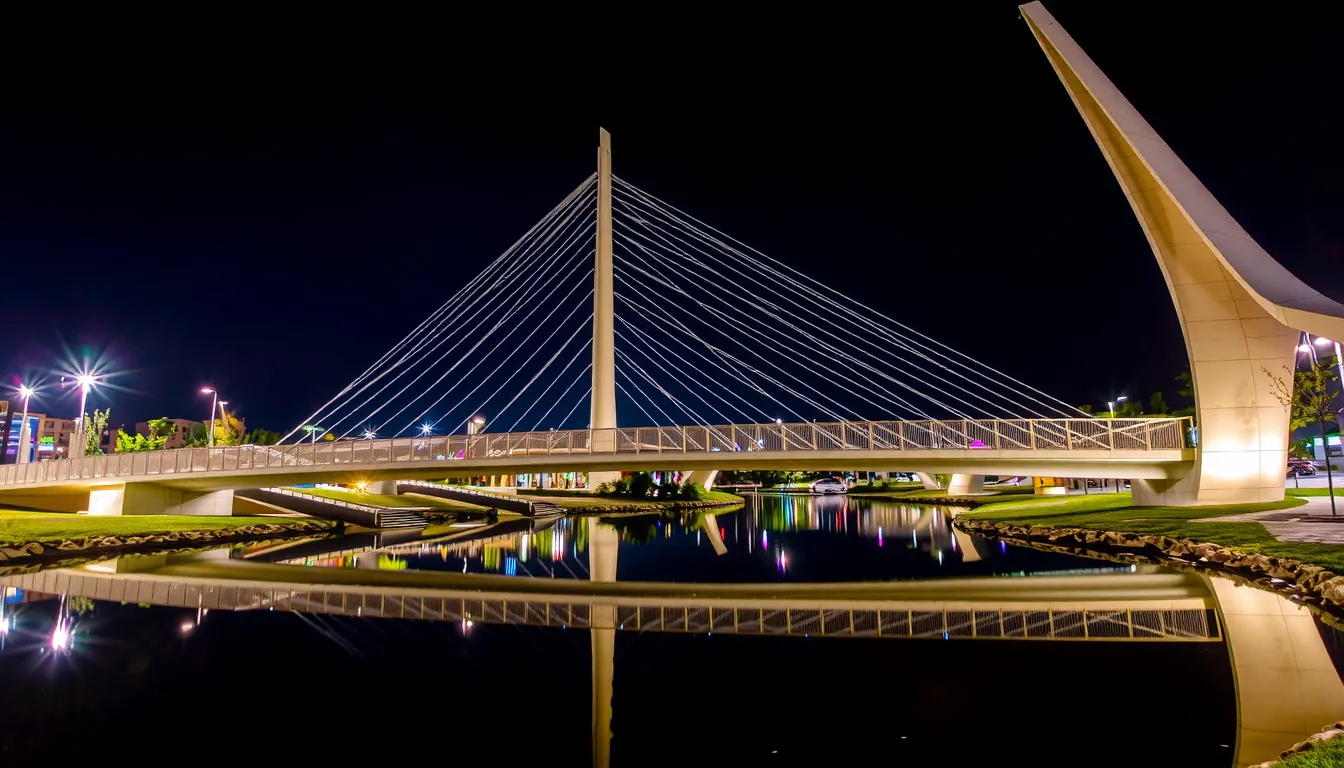 Scissortail bridge night