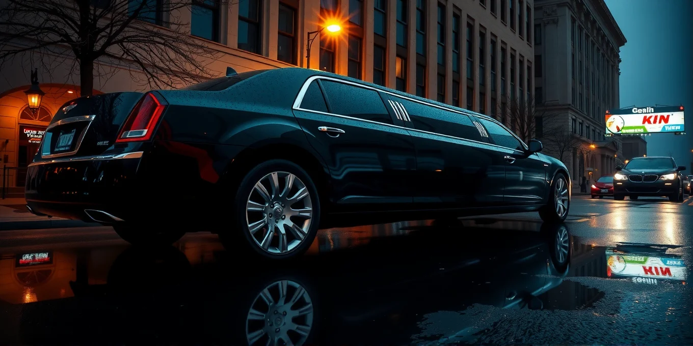 Black stretch limousine