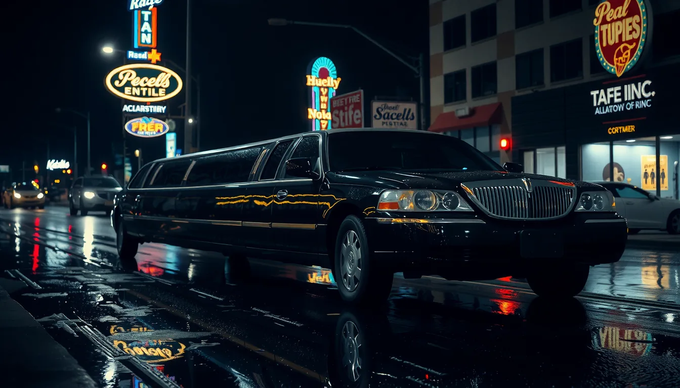 Limo in the rain
